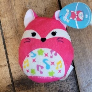Squishmallows Pink and White Plush Fox Toy